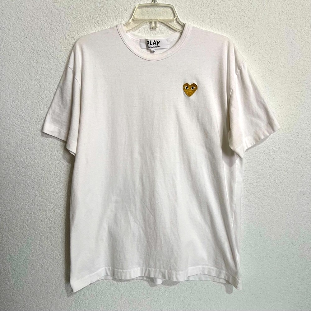 Comma des Garcons PLAY White Cotton Short Sleeve Crew Neck Top XXL Unisex